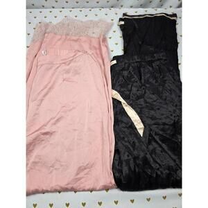 Victorias Secret lot of 2 medium satin sleep pants Pajamas pj silky